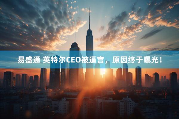 易盛通 英特尔CEO被逼宫，原因终于曝光！